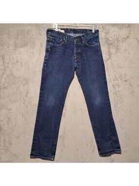 Abercrombie & Fitch 30x30 Five Pocket Straight Jeans Dark Blue Denim Button Fly